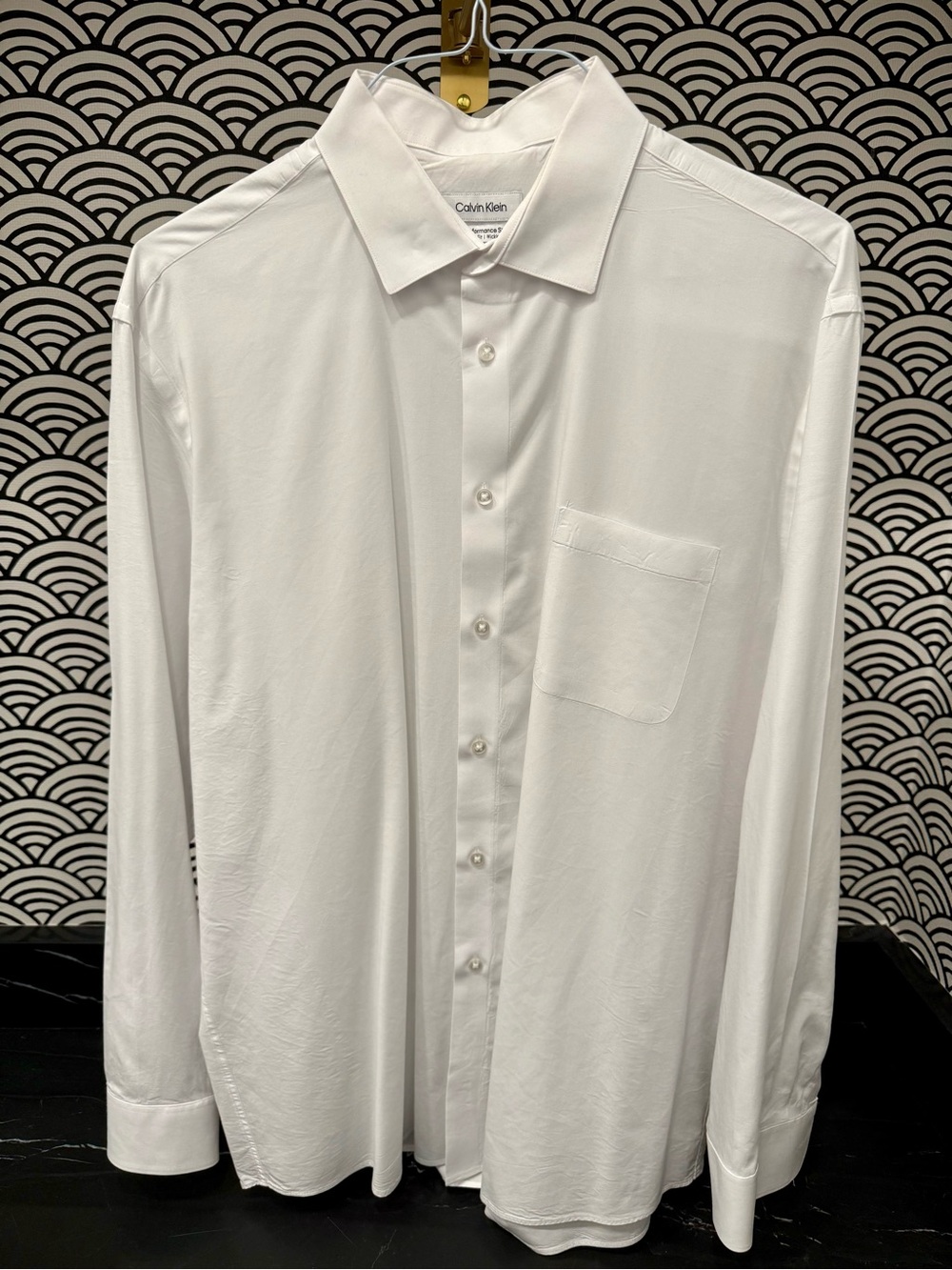 Calvin Klein Men’s White Long-Sleeve Dress Shirt XL 17-17.5 / 34-35